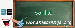 WordMeaning blackboard for sahlite